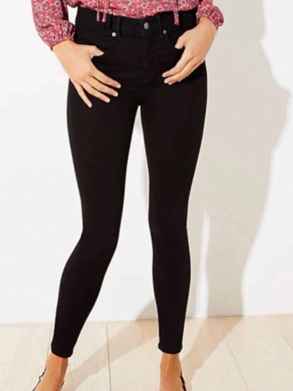 LOFT Made and Loved Black Denim Leggings